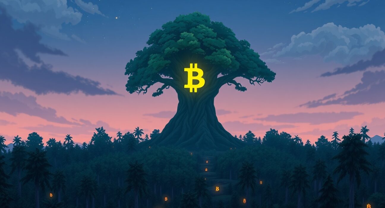 Visual metaphor of the Altcoin Season Index drop showing Bitcoin's market dominance over altcoins.