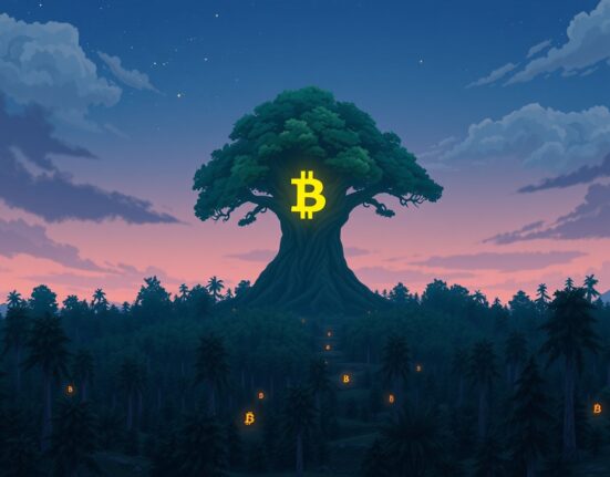 Visual metaphor of the Altcoin Season Index drop showing Bitcoin's market dominance over altcoins.