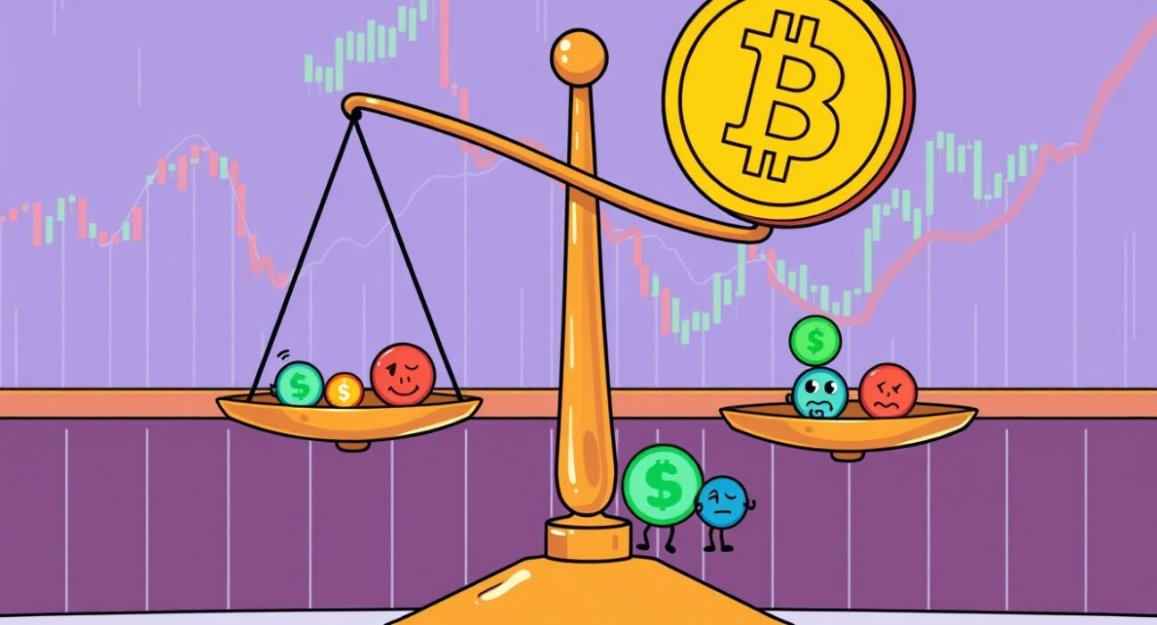 Altcoin Season Index showing scale tipping toward Bitcoin dominance in crypto market