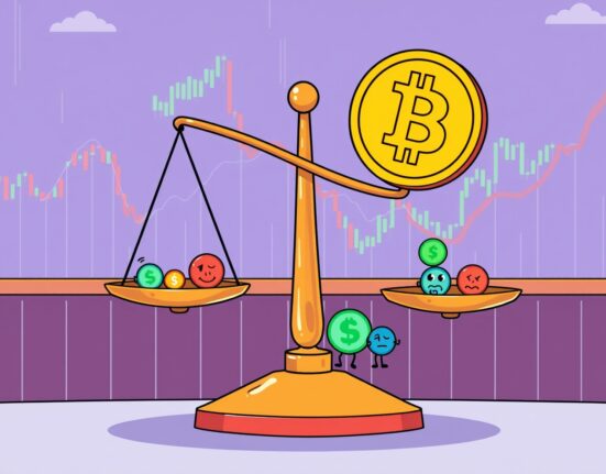 Altcoin Season Index showing scale tipping toward Bitcoin dominance in crypto market