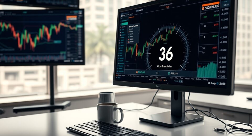 Cryptocurrency trading desk with Altcoin Season Index at 36 on monitor