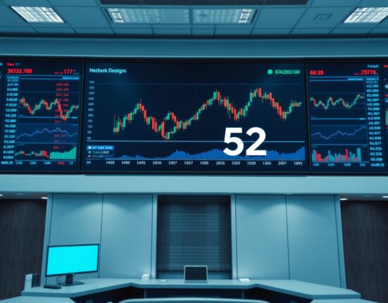Altcoin Season Index at 52 displayed on a trading floor screen