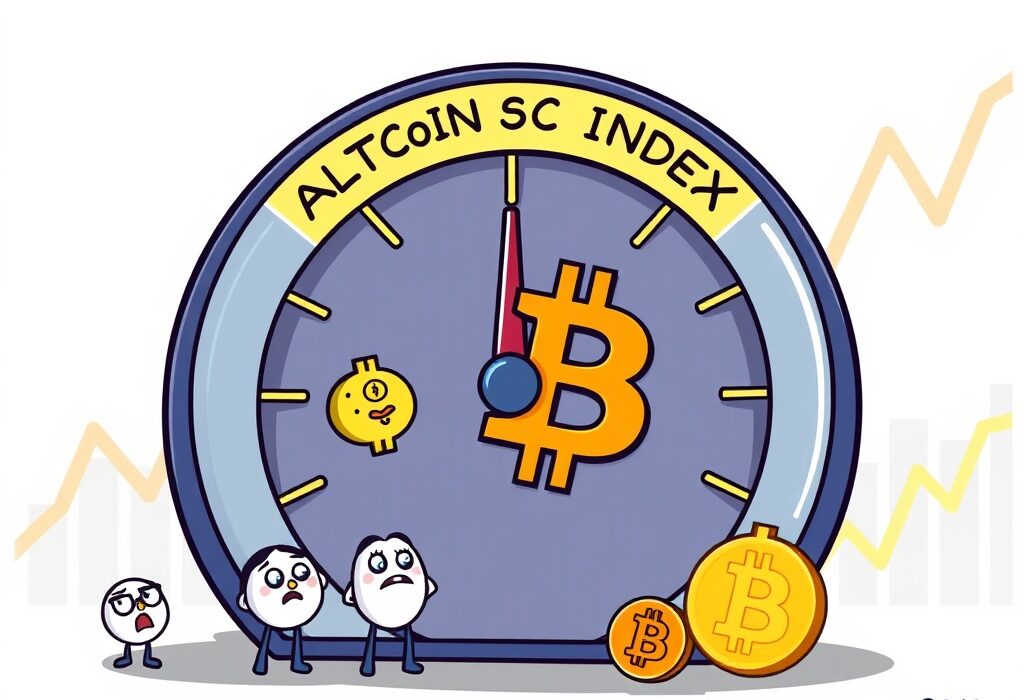 Altcoin Season Index falling, signaling a crypto market shift favoring Bitcoin over altcoins. Understand this crucial trend.