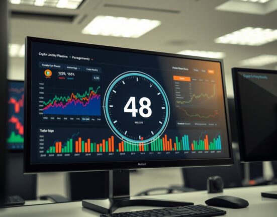 Financial dashboard showing the Altcoin Season Index at 48, indicating crypto market analysis.