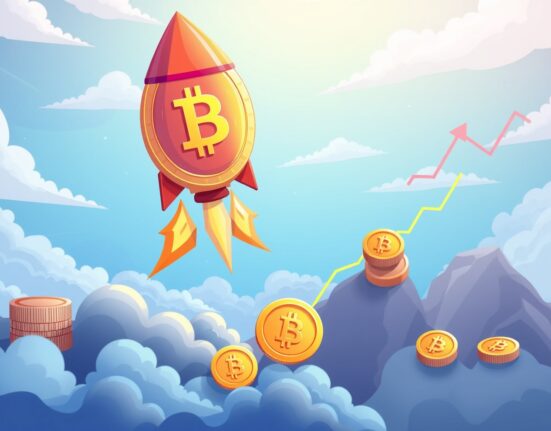 Rocket-shaped altcoin soaring past Bitcoin in the Altcoin Season Index surge