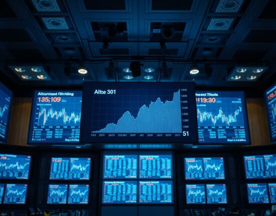 Digital display showing Altcoin Season Index at 51 with a rising graph in a trading environment