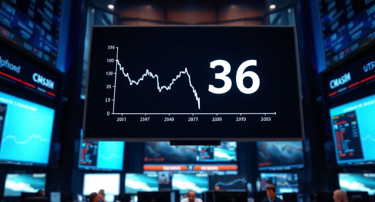 Trading screen showing Altcoin Season Index at 36 with a downward trend chart