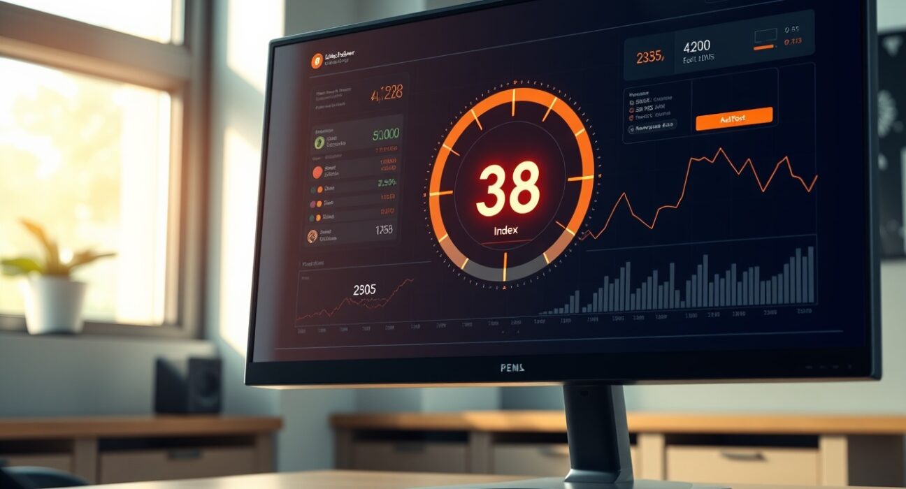 Financial dashboard displaying the Altcoin Season Index at 38, indicating current cryptocurrency market conditions.