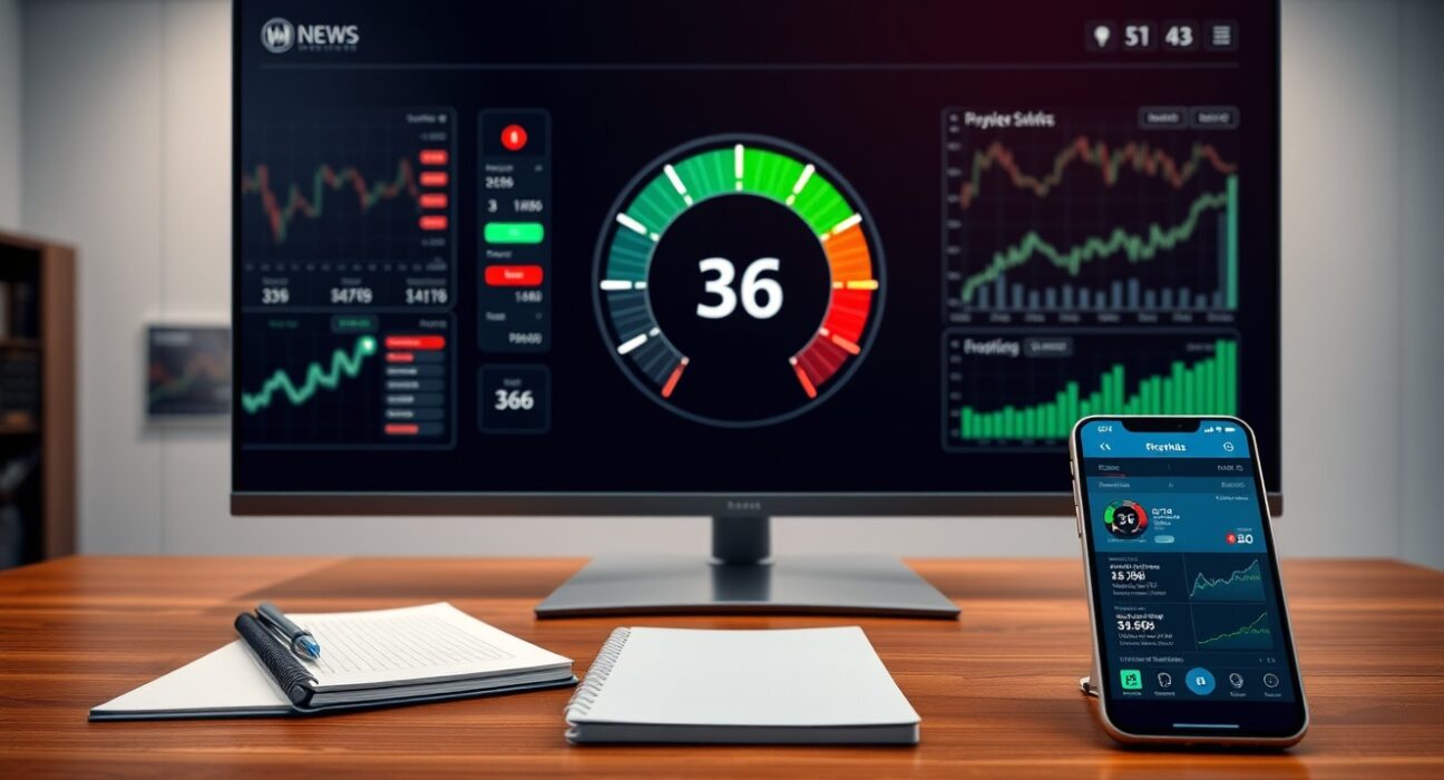 Analyst reviewing the Altcoin Season Index at 36 on a financial data dashboard, indicating crypto market conditions.