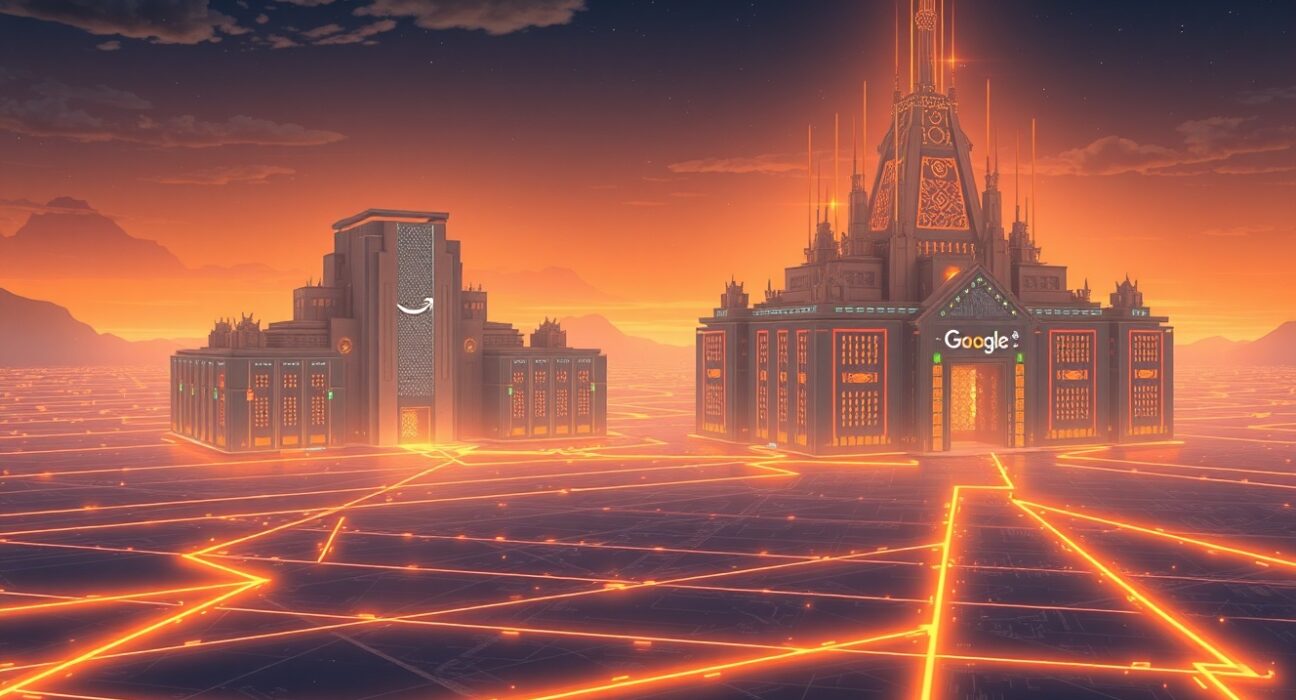 Amazon and Google leading the AI capital expenditure race with massive data center investments for 2026.