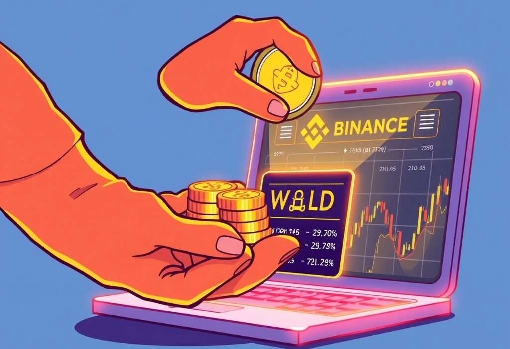 A cartoon illustration showing a significant Amber Group WLD withdrawal from a crypto exchange, symbolizing major market maker activity.