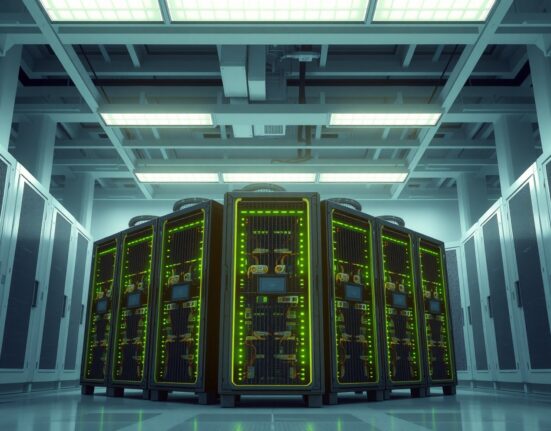 American Bitcoin mining facility with rows of operational ASIC miners representing the company's 7,000+ BTC reserves.