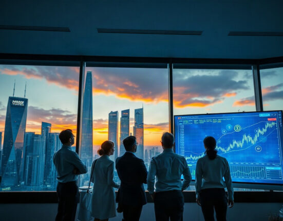 AI agents and cryptocurrency transaction concept with financial data visualization