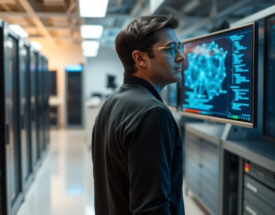 Andrej Karpathy, AI researcher and OpenAI co-founder, standing in a modern research lab