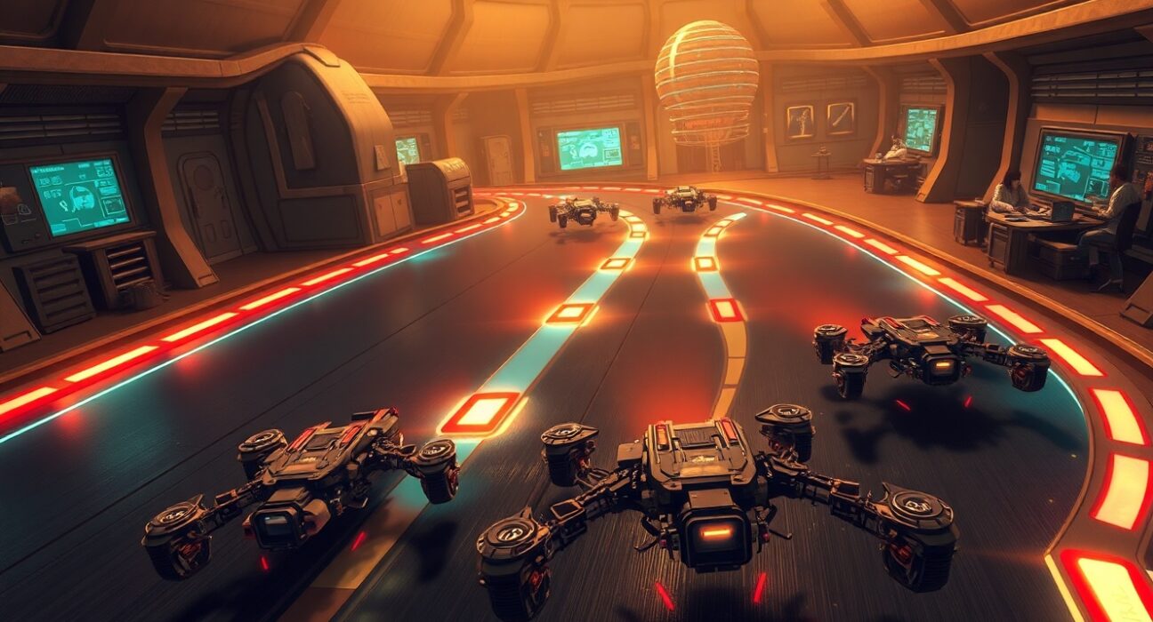 Anduril AI Grand Prix autonomous drone competition with engineers developing software for futuristic racing