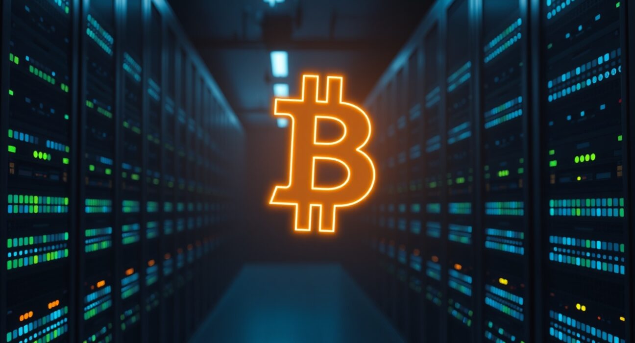 A holographic Bitcoin logo representing a mysterious $30.3 million cryptocurrency withdrawal from FalconX exchange.