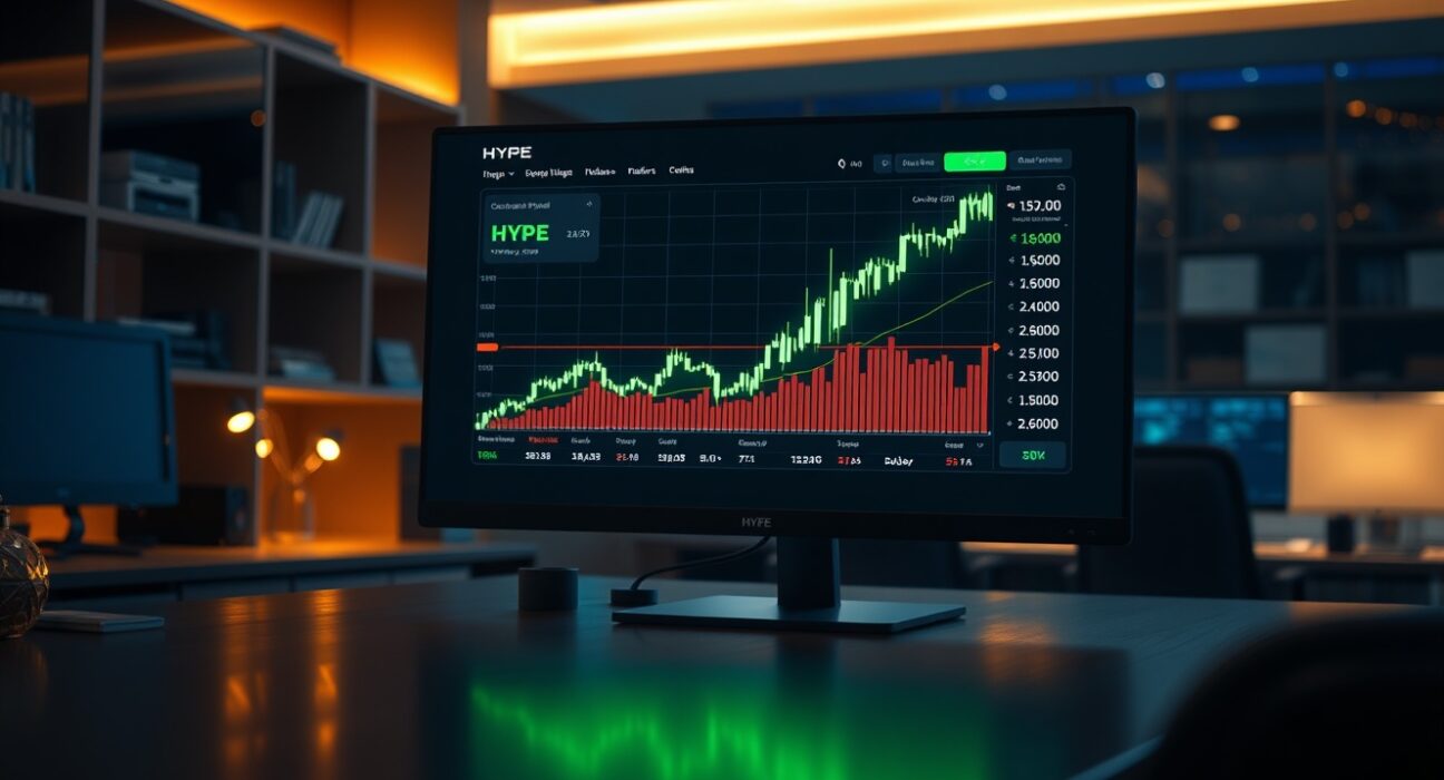 Cryptocurrency trading dashboard showing HYPE price chart and on-chain wallet data