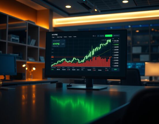 Cryptocurrency trading dashboard showing HYPE price chart and on-chain wallet data