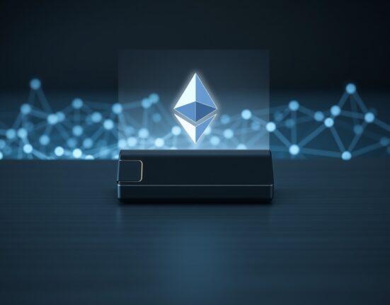 Conceptual image of an Ethereum withdrawal to cold storage representing the $70M Kraken transaction.