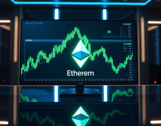 Ethereum whale transaction dashboard with charts and ETH logo in dark trading room