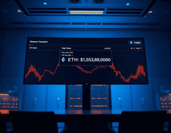 Cryptocurrency exchange screen showing a large Ethereum transaction confirmation.