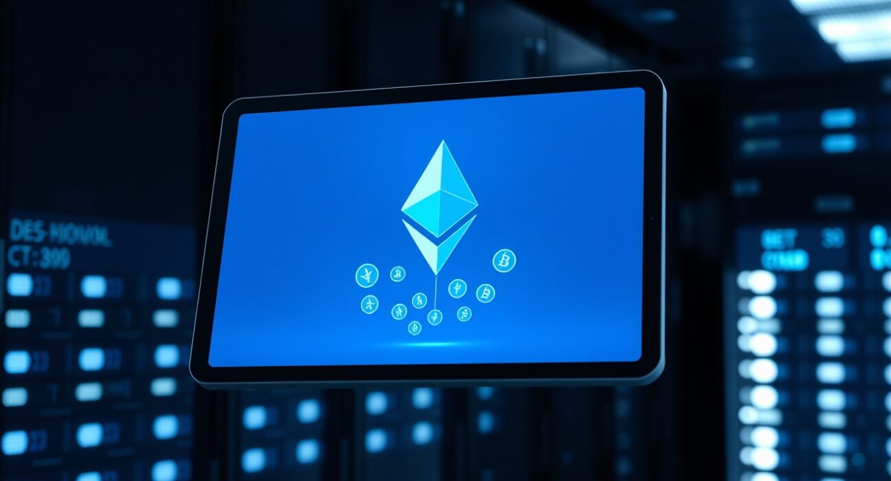 Visualization of a large anonymous Ethereum transaction in a secure data environment.