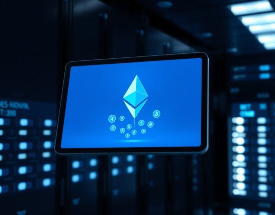 Visualization of a large anonymous Ethereum transaction in a secure data environment.