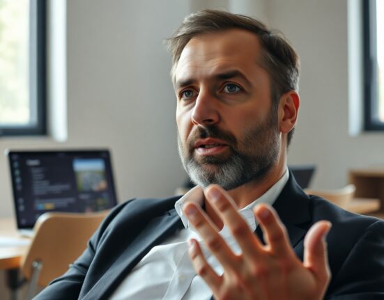 Anthropic CEO Dario Amodei speaks in an interview, addressing AI backlash and trust.