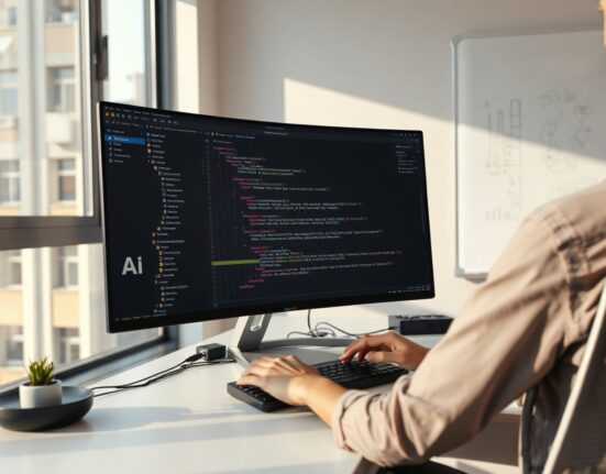 Developer using Claude Code with auto mode enabled on a computer screen