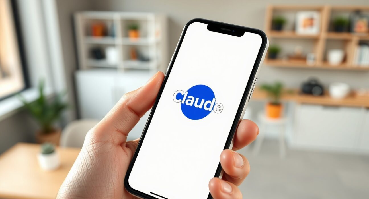 Claude AI's rising popularity shown through a smartphone in use.