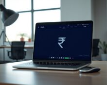Laptop showing Claude AI pricing in Indian rupees in a Bengaluru office