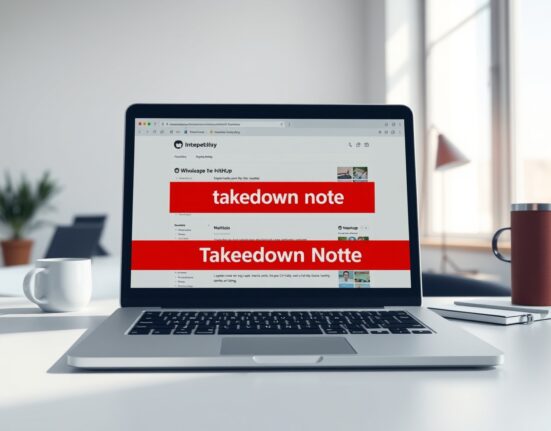 Anthropic GitHub takedown notice on laptop screen showing repository removal