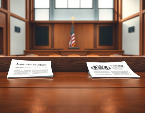 Anthropic Pentagon lawsuit courtroom scene with legal documents in San Francisco federal court