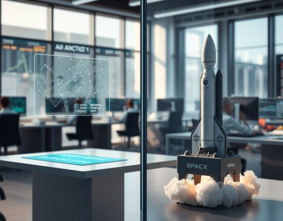 Anthropic AI technology versus SpaceX rocket in competitive private market trading environment