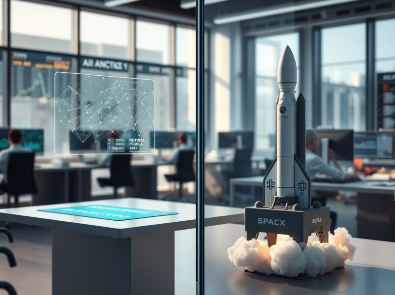 Anthropic AI technology versus SpaceX rocket in competitive private market trading environment