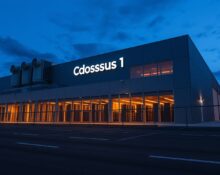Exterior view of Colossus 1 data center in Memphis, Tennessee, at dusk.