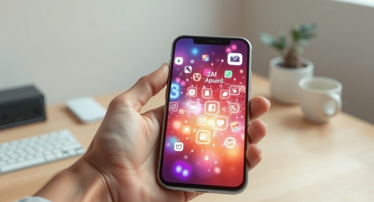 AI-powered App Store growth visualized on a smartphone screen, symbolizing the new wave of app development.