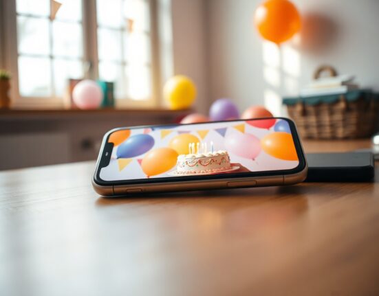 iPhone displaying AI-generated birthday invitation from Apple's updated Image Playground app