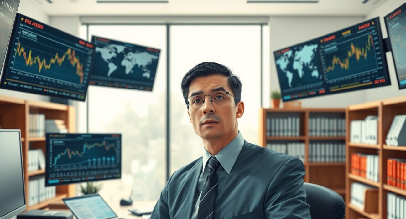 Analyst reviewing key global macro events and economic data on financial screens.