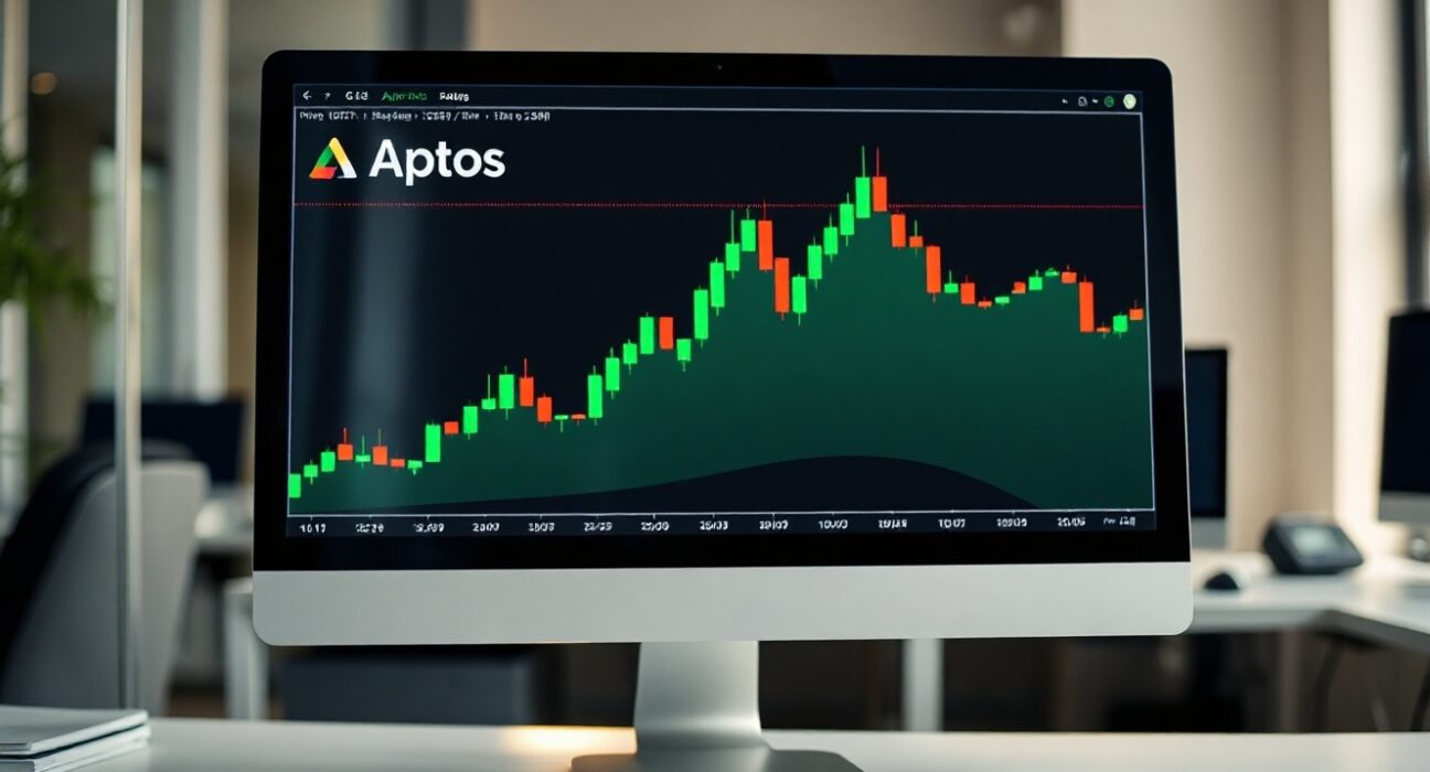 Aptos APT price chart showing rebound from record low on trading screen