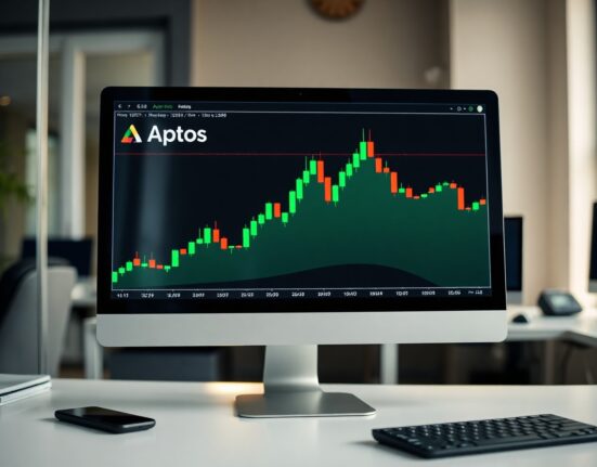 Aptos APT price chart showing rebound from record low on trading screen