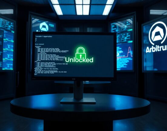 Blockchain security operations center with monitors showing successful transaction approval for Kelp DAO fund recovery.
