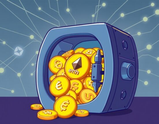 A vibrant cartoon illustration depicting the Argot Collective ETH reserve, symbolizing stability for Ethereum's future.