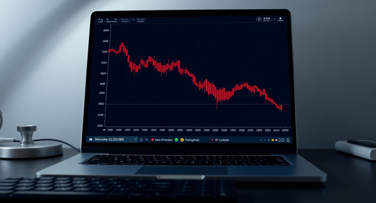 Analysis of the ARIA token crash showing a dramatic price decline chart on a financial screen.