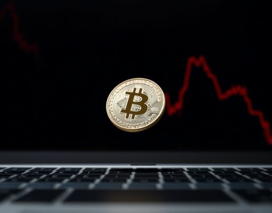 ARIA token crashing in value against a background of falling market graphs.