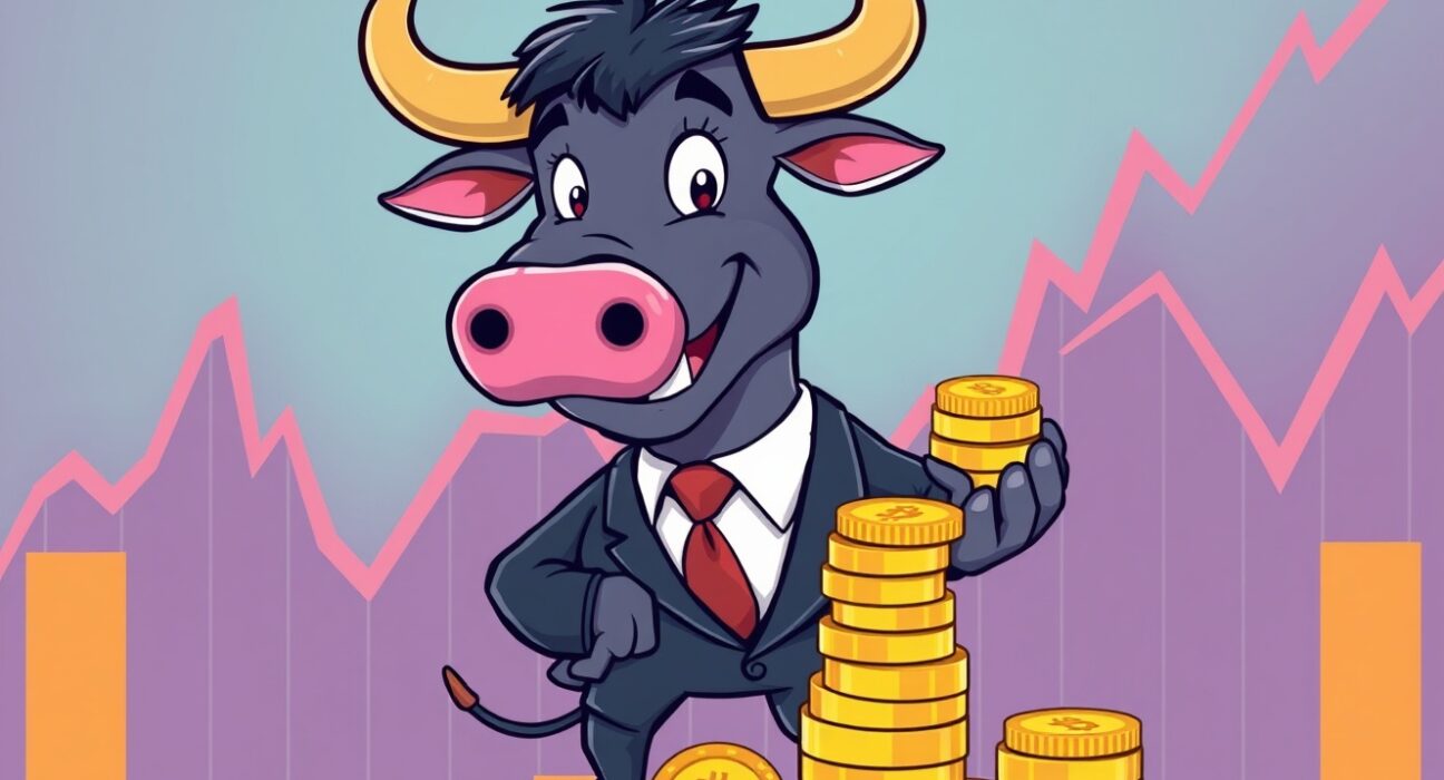 Confident bull stacking crypto-related stocks during market investment surge