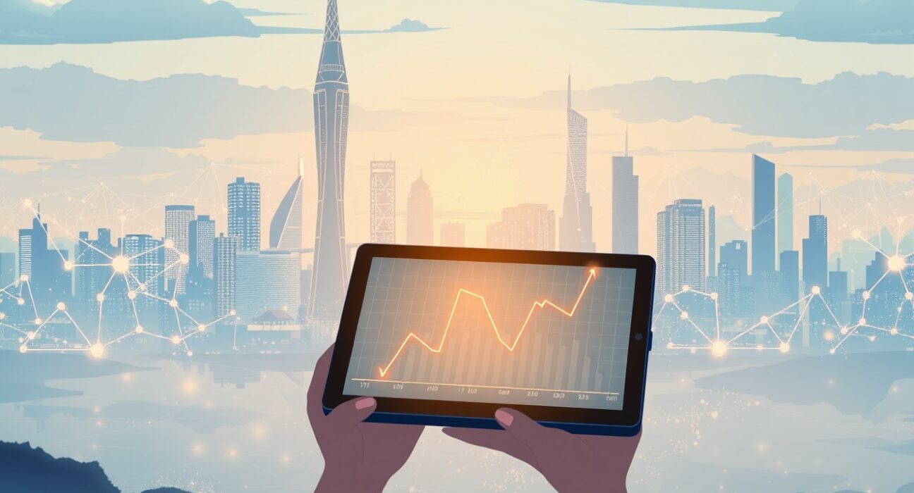 Conceptual visualization of the ARK Invest ETF tracking the CoinDesk Crypto 20 digital asset index.