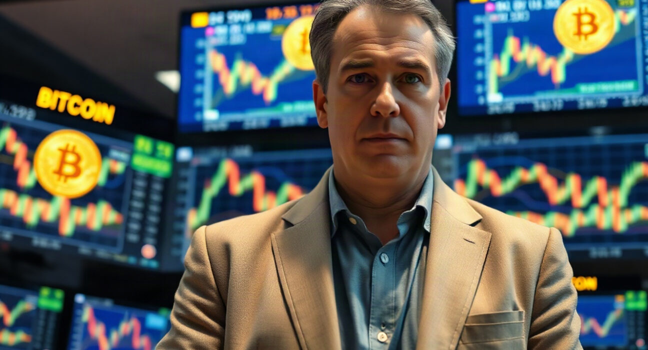 Arthur Hayes, BitMEX co-founder, speaking about Bitcoin's parabolic rally in a trading floor setting