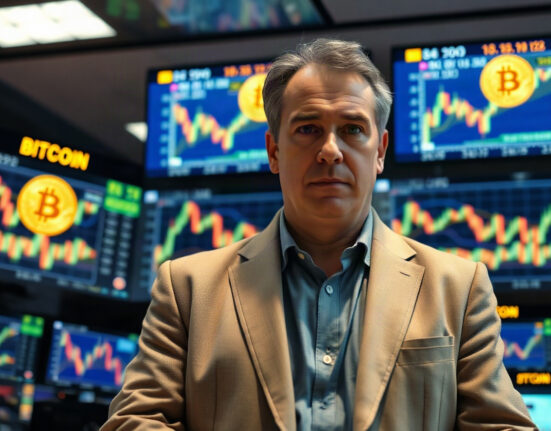 Arthur Hayes, BitMEX co-founder, speaking about Bitcoin's parabolic rally in a trading floor setting