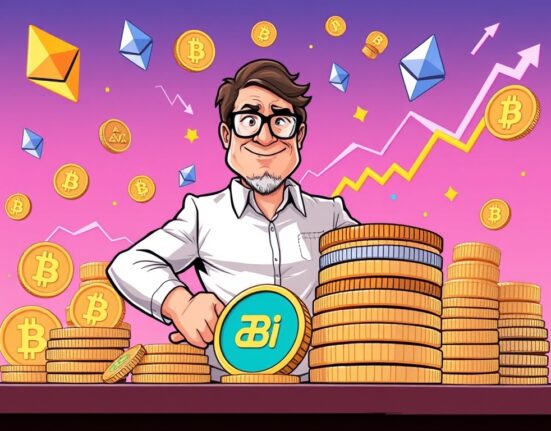 Illustration of a crypto investor making strategic Arthur Hayes crypto investments, symbolizing significant altcoin purchases.